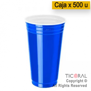 Vaso americano azul 300 cc Copobras caja x 500 unidades (20 paq x 25 unidades)